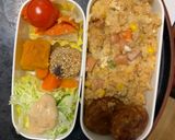 レンジ洋風簡単ビビンバ味炒飯弁当作り方16写真