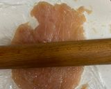 鶏ささみの青じそ明太チーズカツ(ふき)作り方3写真