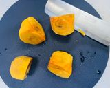 いしり醤油&柿と生ハムチーズバターパスタ作り方1写真