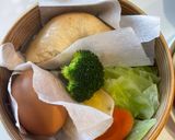 せいろで朝ごはん★野菜、茹で卵、ベーグル作り方3写真