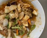 洋風赤味噌トマト味根菜茄子甘酢酢豚作り方15写真