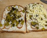 ちくわと高菜漬けの和風チーズトースト作り方1写真