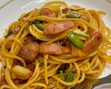 キムチとウインナーと空芯菜の簡単パスタ♪作り方4写真