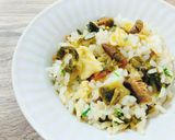 高菜とつくしの佃煮のチャーハン作り方2写真