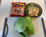 ☆簡単☆ノグリで旨辛！レタス麻婆豆腐麺作り方1写真