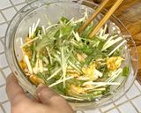 水菜と豚のキムチチーズチヂミ作り方2写真