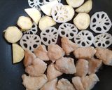 簡単夕飯昼食！薩摩芋と蓮根と鶏肉マスタード炒め作り方9写真