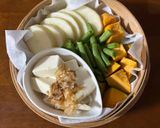 蒸篭で作ろ！温野菜と鶏むねチーズ大葉巻き作り方1写真