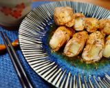 ＊もっちもちの豚肉くるくるテリマヨ＊作り方4写真