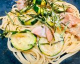 鶏肉とズッキーニの和風パスタ作り方12写真