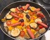 夏野菜とウインナのパエリア作り方7写真