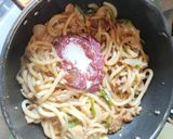 豚バラ肉と卵のナポリタンうどん作り方5写真