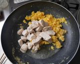 不器用鶏肉とカレー風味のチャーハン作り方1写真