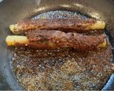 ゴボウのひき肉包み焼き、焼そばソースを使って作り方8写真
