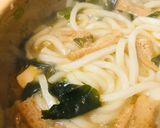 鍋の〆●わかめ＆きざみあげのうどん作り方2写真