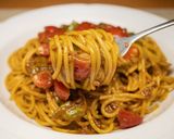 LEE🔥辛さ12倍🔥キーマカレーのパスタ作り方10写真
