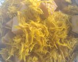 簡単　食用菊と厚揚げの蕎麦つゆ煮作り方4写真