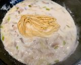 簡単パスタ★鮭の柚子胡椒味噌クリーム作り方3写真