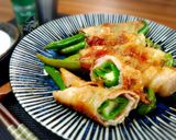 ＊万願寺唐辛子のチーズ入り肉巻き＊作り方4写真
