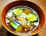 青トロ茄子とオカワカメの煮物作り方9写真