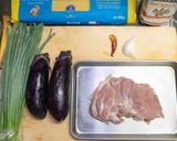 鶏もも肉と茄子のポン酢パスタ作り方1写真