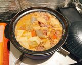 鶏モツと根菜の味噌煮込み作り方6写真