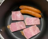 お弁当。ベーコンとウインナーの大葉巻き作り方1写真
