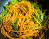 人参とさやえんどうの炒め物　目玉焼き付き作り方4写真