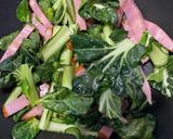 ベーコンとターサイのXO醬炒め作り方1写真