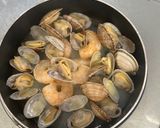 オープンオムレツ⑯エビとアサリのバジルソース作り方3写真