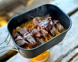 ▲山ごはん▲ごちそう肉盛りパスタ作り方6写真