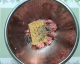 今日の夕飯！蓮根厚揚つくねハンバーグ主菜作り方6写真
