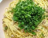 味研焼肉の生だれで青じそ和風ひき肉パスタ作り方9写真
