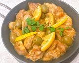 鶏肉のスパイス漬けとオリーブのレモン炒め作り方8写真