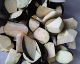 蒸しナスと惣菜のメンマとサラダチキン和え作り方1写真