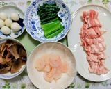 今夜の夕飯！豚バラ白菜八宝菜中華丼主菜作り方1写真