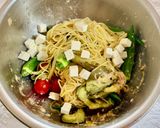 トロネバ夏野菜とツナ梅クリチの冷製パスタ作り方13写真