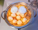 白菜とふわふわ鶏団子の春雨スープ鍋作り方11写真
