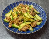 旨すぎ！きゅうりと豚挽肉カレー炒め作り方5写真