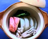 水炊き（大根、鮭、舞茸、小松菜）作り方4写真