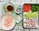 簡単昼食・夕飯！余ったかにとエビの炒飯作り方1写真