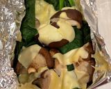 葉野菜ときのことチーズのアルミ焼き作り方8写真