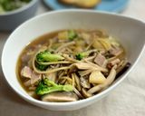 市販の1人鍋の素で！ズボラなスープパスタ作り方8写真
