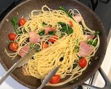 【材料3つで】菜の花とトマトの彩りパスタ作り方7写真