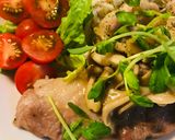 豚ブロック肉の1cm厚ステーキ●茸ソース作り方4写真