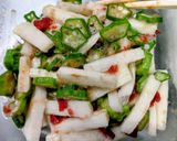 おくらと山芋の梅肉和え作り方5写真