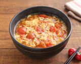 ふわとろ♡生姜香る♪トマトのかき玉うどん作り方4写真