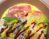 チーズベーコン卵と野菜のトルティーヤ作り方6写真