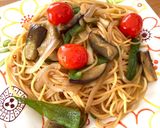 冷蔵庫にある野菜でニンニク醤油パスタ作り方4写真