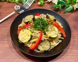 しそたっぷり♡夏野菜としらすのワンポットパスタ作り方5写真